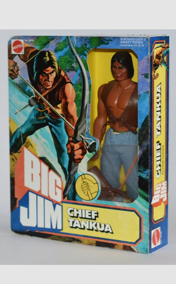 BIG JIM MATTEL 1977 ART. 9936 ☆ CHIEF TANKUA GRIP HAND EUROPE ☆ REPROBOX ► NEW ◄