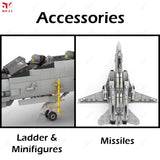 MOC ☆ AEREO JET F14 TOMCAT MINIFIGURE INCL.2211pz☆ 100%compatib. TECHNIC STATICO