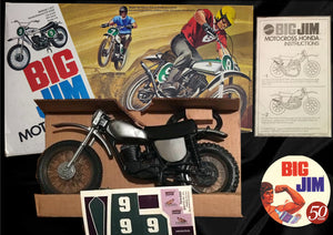 🥇 BIG JIM MATTEL 💪 MOTO HONDA ELSINORE 💪 No.7373 1976 ☆ customBOX ☆ COMPLETO!