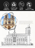 CQB 100% compatibile con ARCHITECTURE ☆LA CATTEDRALE DI NOTRE DAME PARIGI☆1308Pz