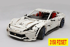 100% compatibile con TECHNIC MOC ☆ 1/8 FERRARI BERLINA F12 WHITE ☆ 3158pcs STATICO